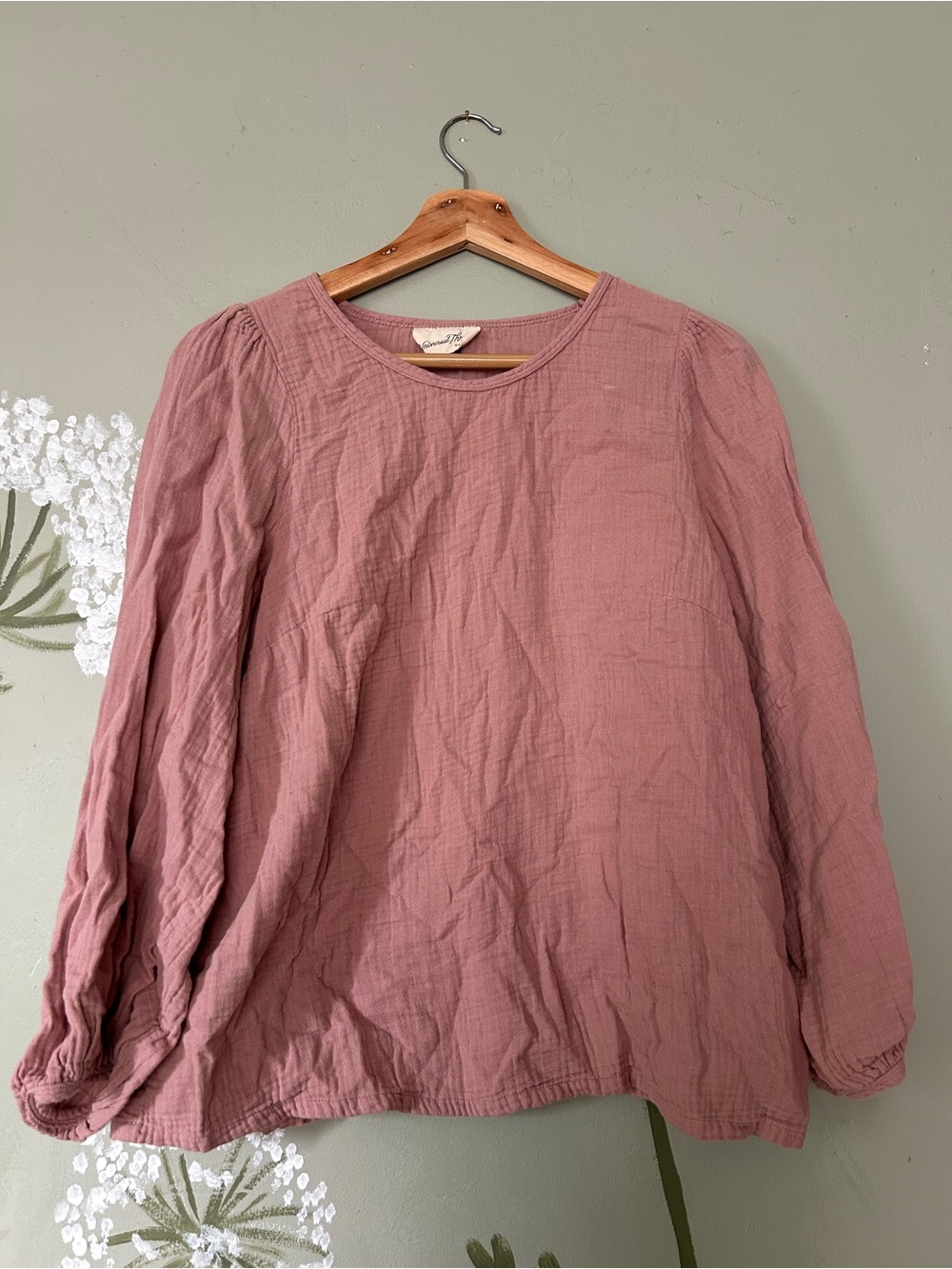 Soft Blush Rose Cotton Gauze Blouse